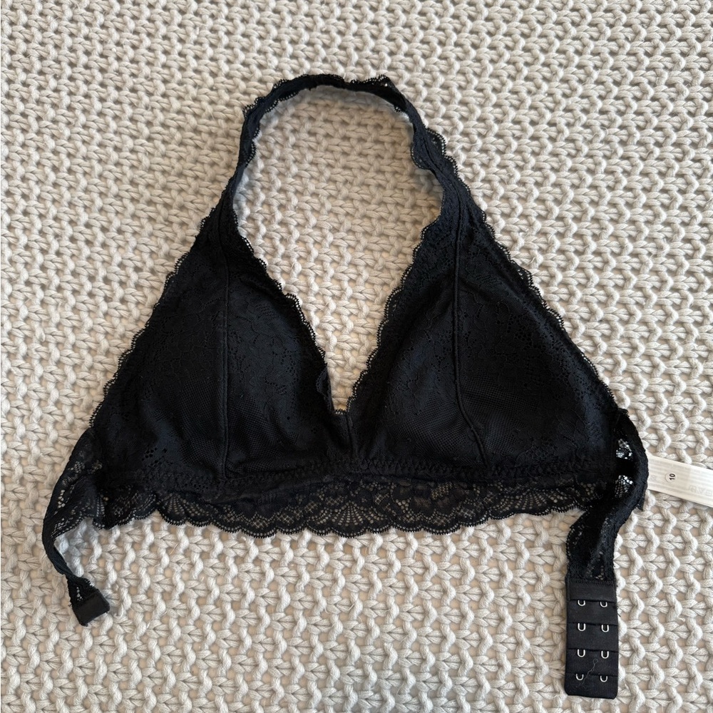 Black Lace Halter Bralette